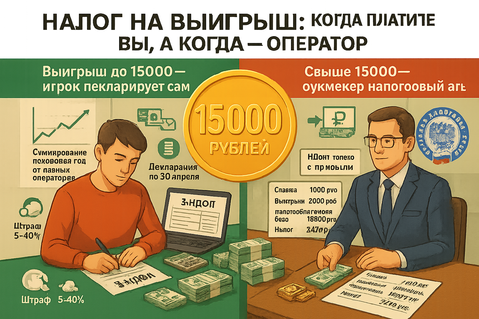 Налог на выигрыш: когда платите вы, а когда - оператор